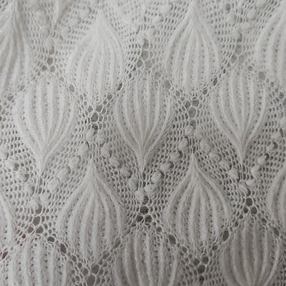 Vienna Lace Made in Japan White Pointelle Cardigan Sheer Lined L Cottagecore - Picture 9 of 10